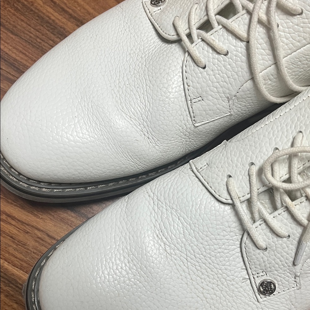 G-Fore Gavallanter White Leather Men's Spikeless Golf Shoes - Picture 13 of 15